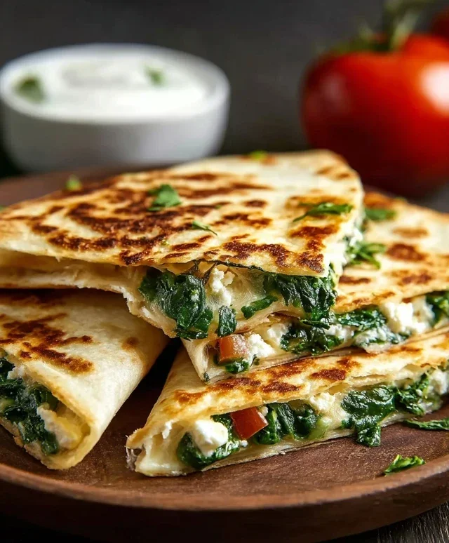 Spinach and Feta Quesadillas