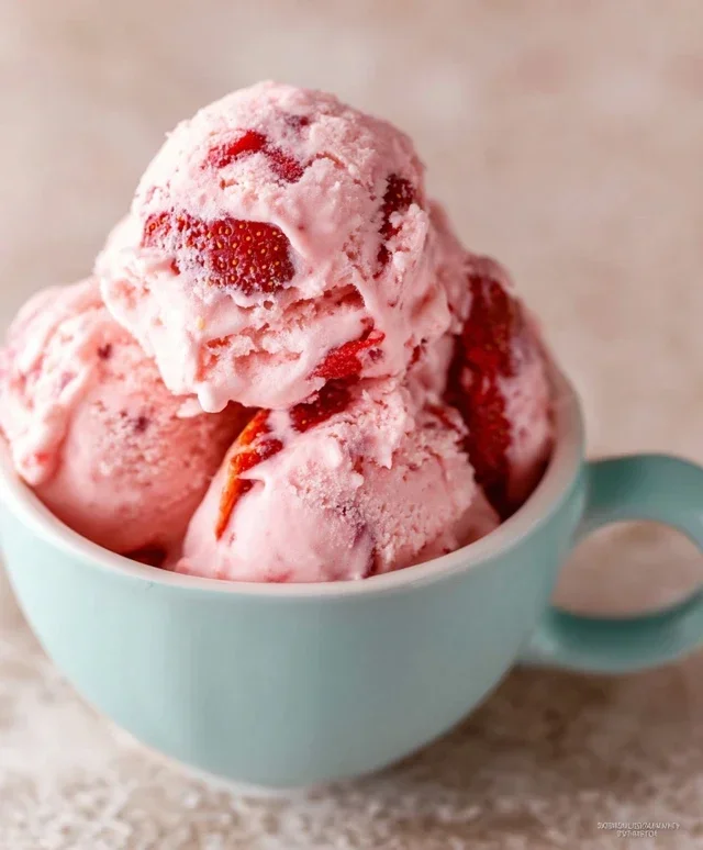 Homemade Strawberry Ice Cream