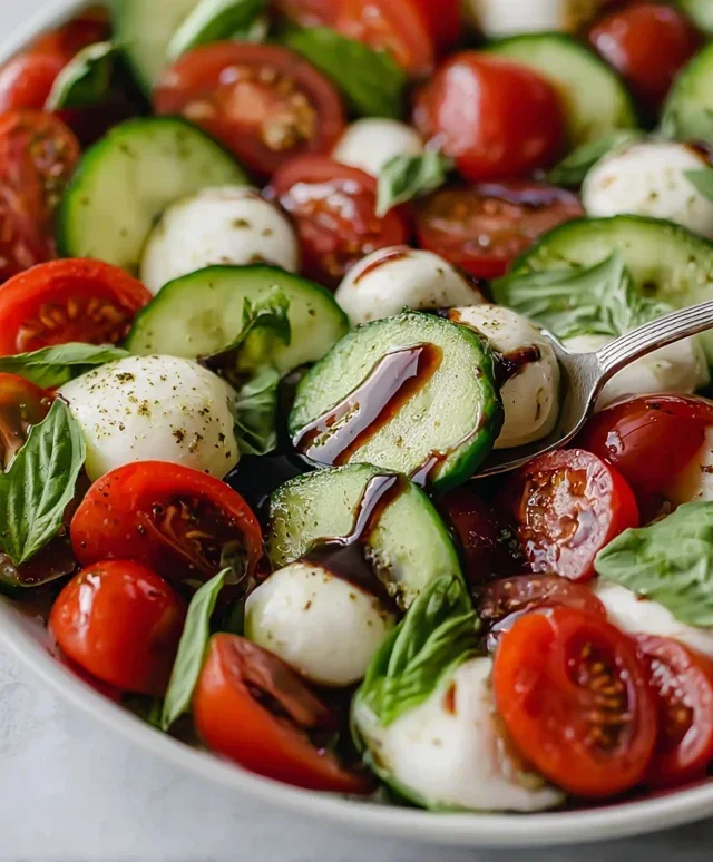 Fresh Cucumber Caprese Salad