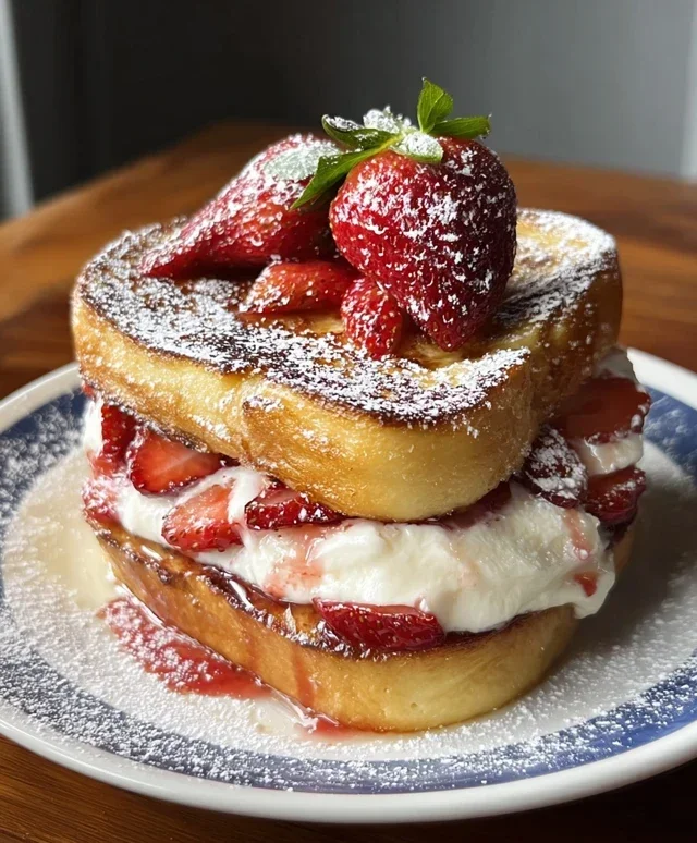 Strawberry Cream Cheese Stuffed French Toast