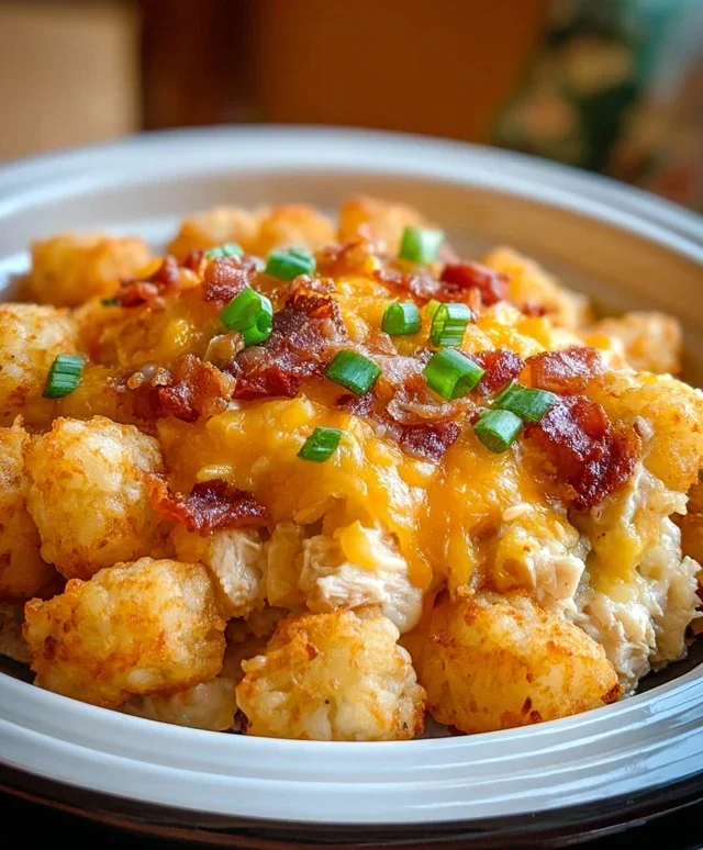 Crock Pot Chicken Tater Tot Casserole