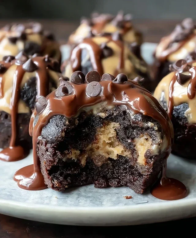 Chocolate Chip Cookie Dough Brownie Bombs
