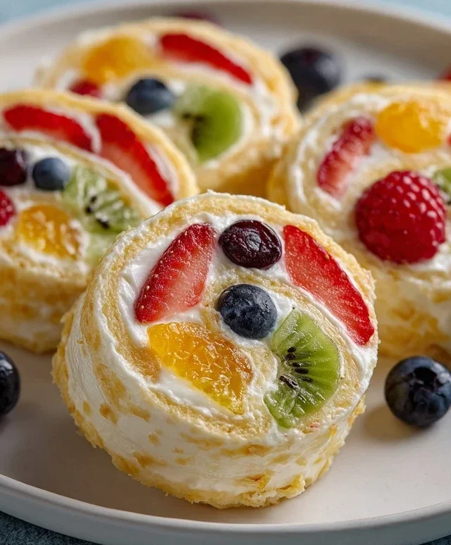 Cheesecake Fruit Salad Roll Ups