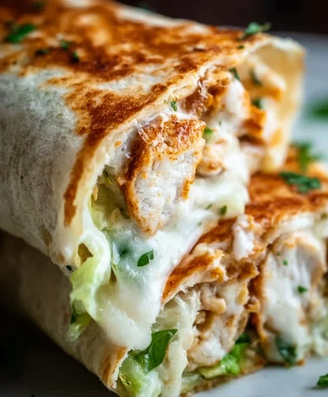 Cheesy Garlic Chicken Wraps