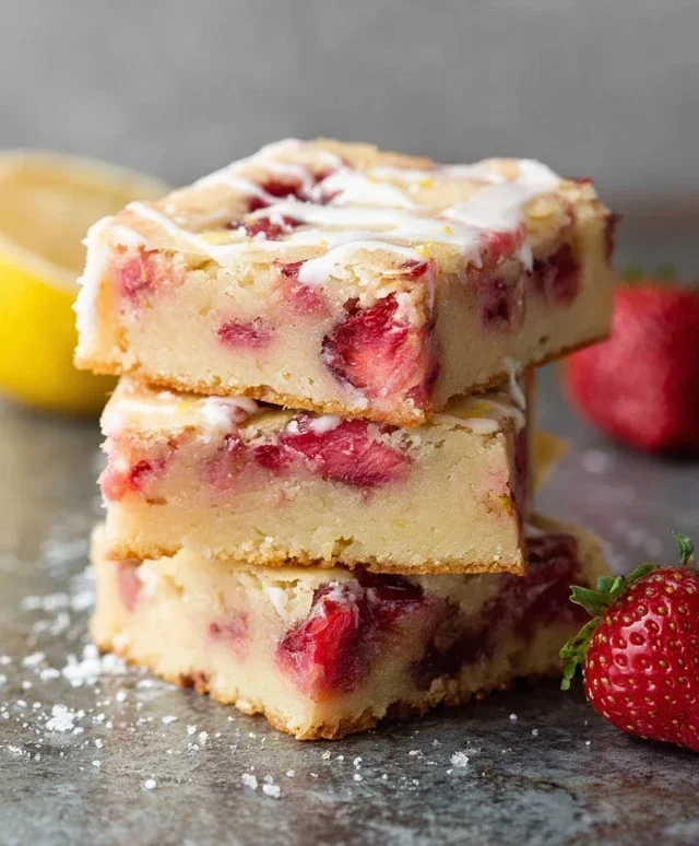 Strawberry Lemon Blondies