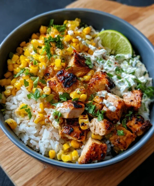 Street Corn Chicken Rice Bowl