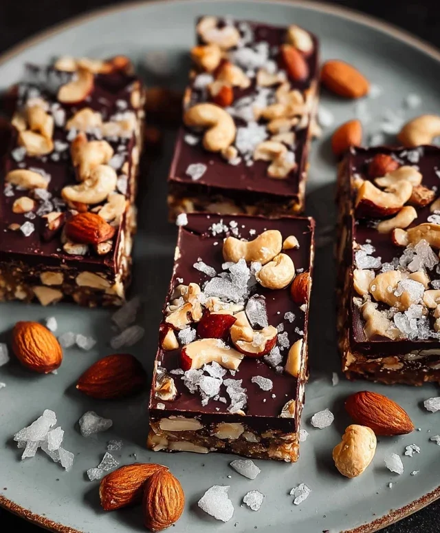 Dark Chocolate and Sea Salt Nut Bars