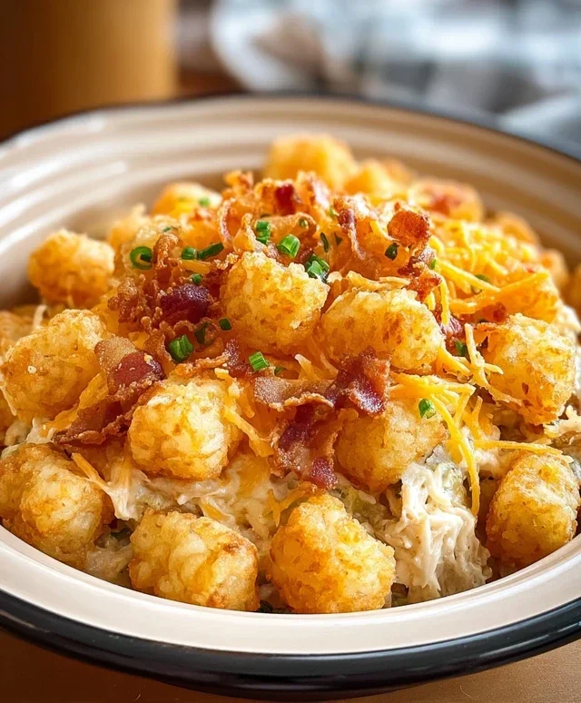 Crock Pot Chicken Tater Tot Casserole