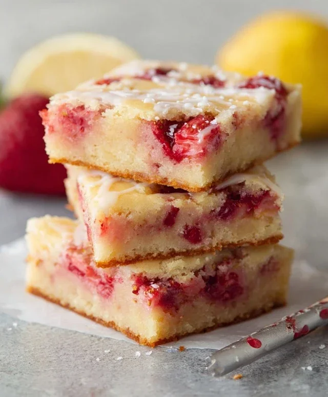 Strawberry Lemon Blondies