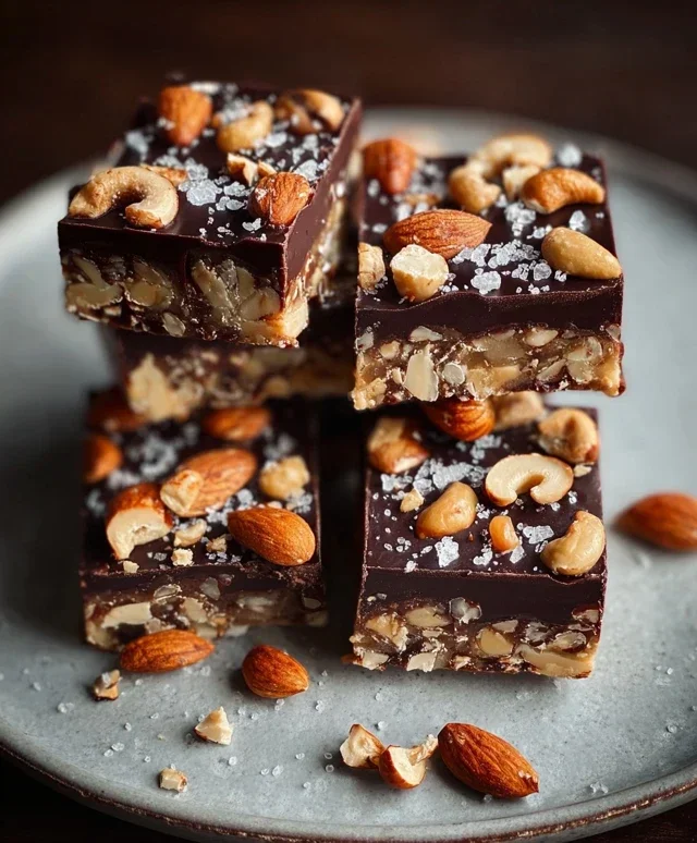 Dark Chocolate and Sea Salt Nut Bars