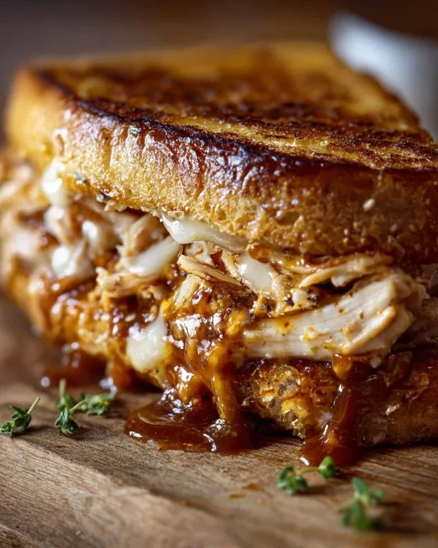 BBQ Chicken Grilled Cheese Sandwich