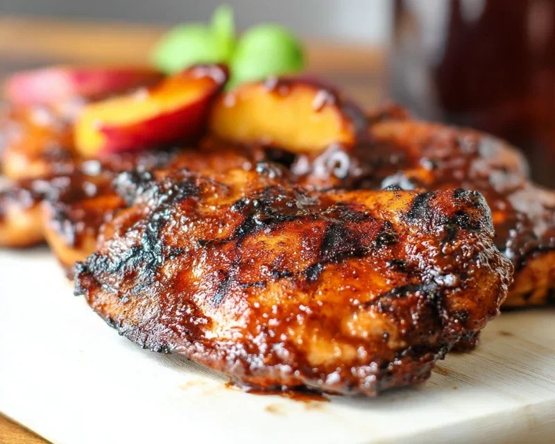 Grilled Bourbon Extract Extract Peach BBQ Chicken