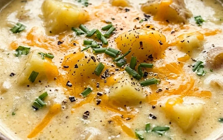 Hearty Cheddar Garlic Herb Potato Soup Recipe