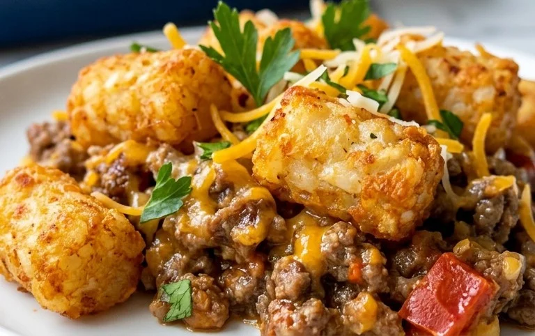 Tater Tot Casserole with Ground Beef