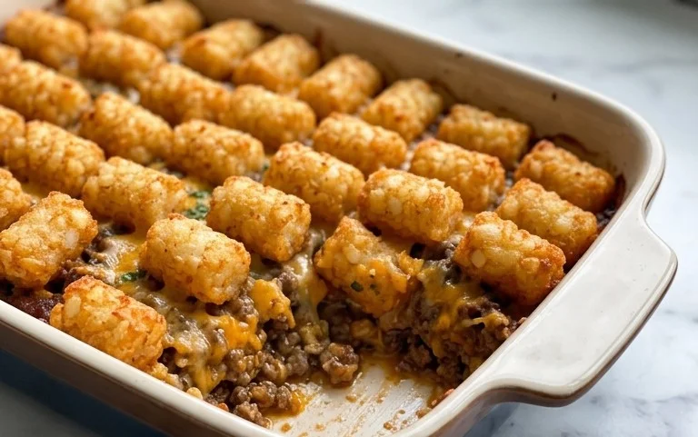 Tater Tot Casserole with Ground Beef