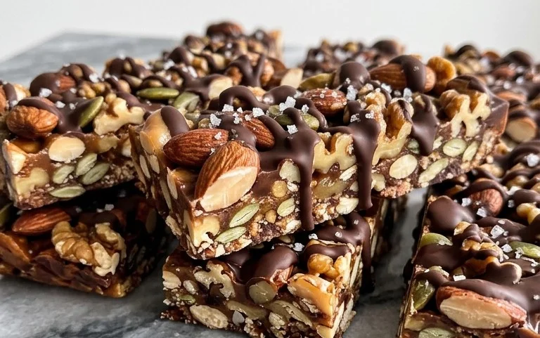 Dark Chocolate and Sea Salt Nut Bars