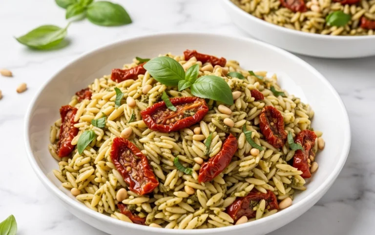 Sun Dried Tomato Orzo Pesto Salad