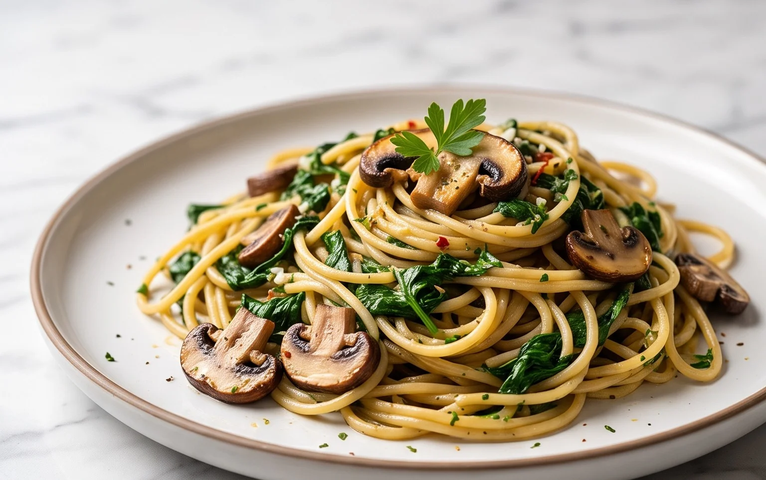Spinach Mushroom Pasta