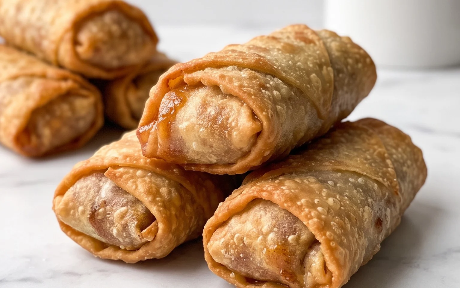 Peach Cobbler Egg Rolls