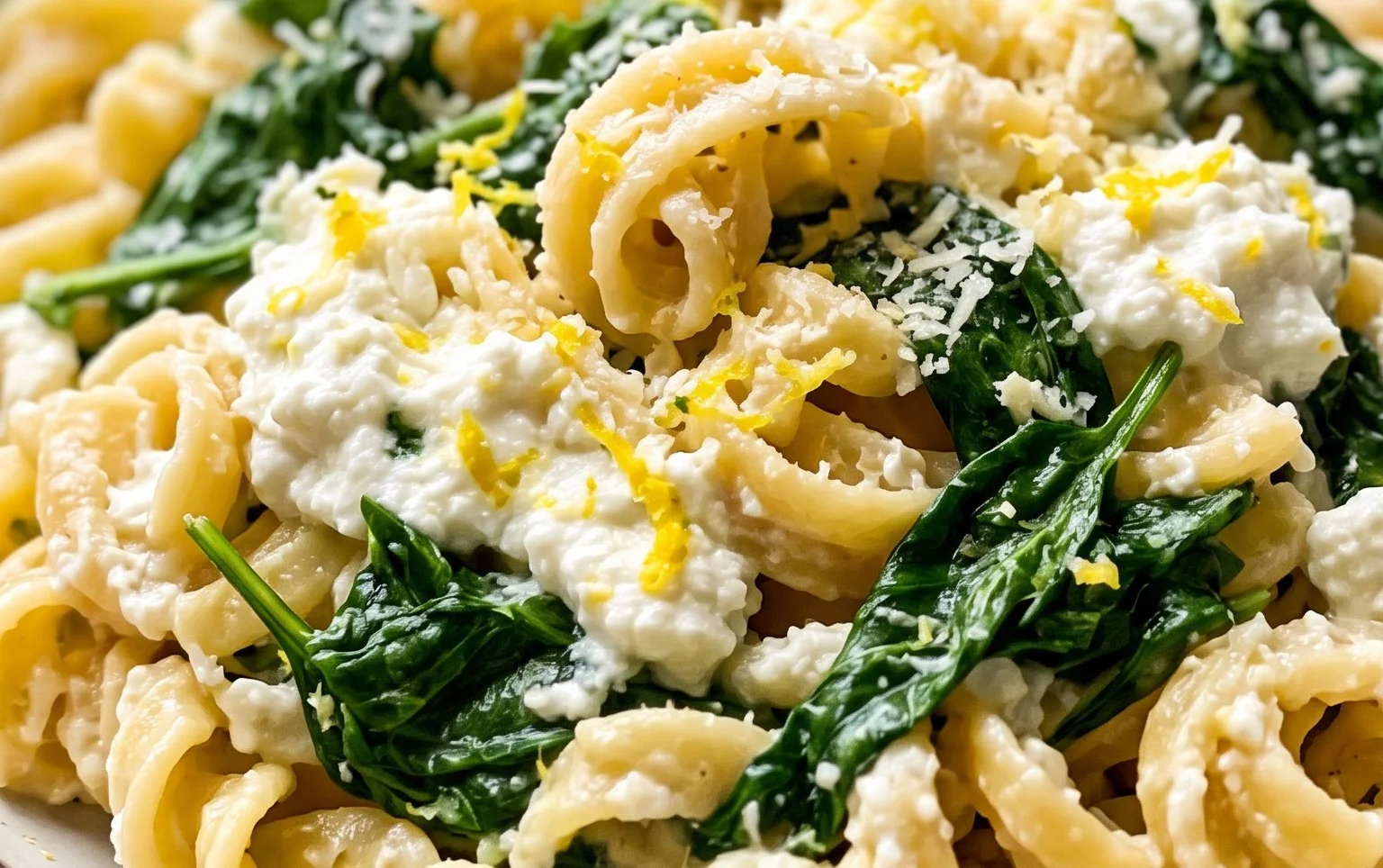 Lemon ricotta pasta & spinach