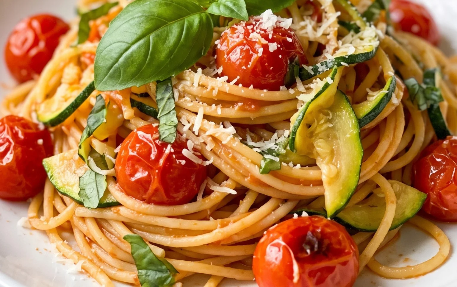 Healthy Tomato Zucchini Pasta