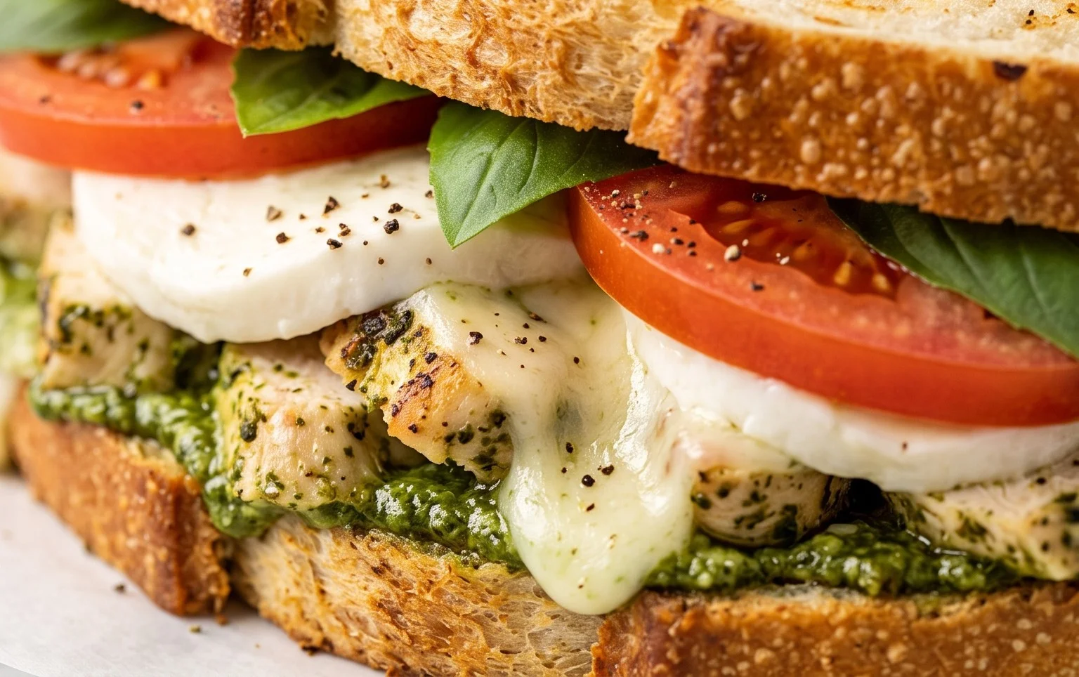Chicken Pesto Caprese Sandwich