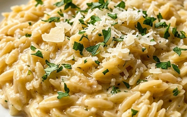 Creamy Garlic Parmesan Orzo