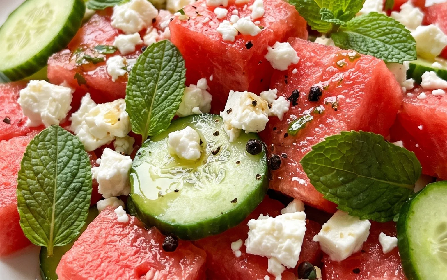Watermelon Salad with Cucumber and Feta