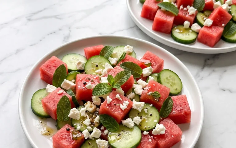 Watermelon Salad with Cucumber and Feta