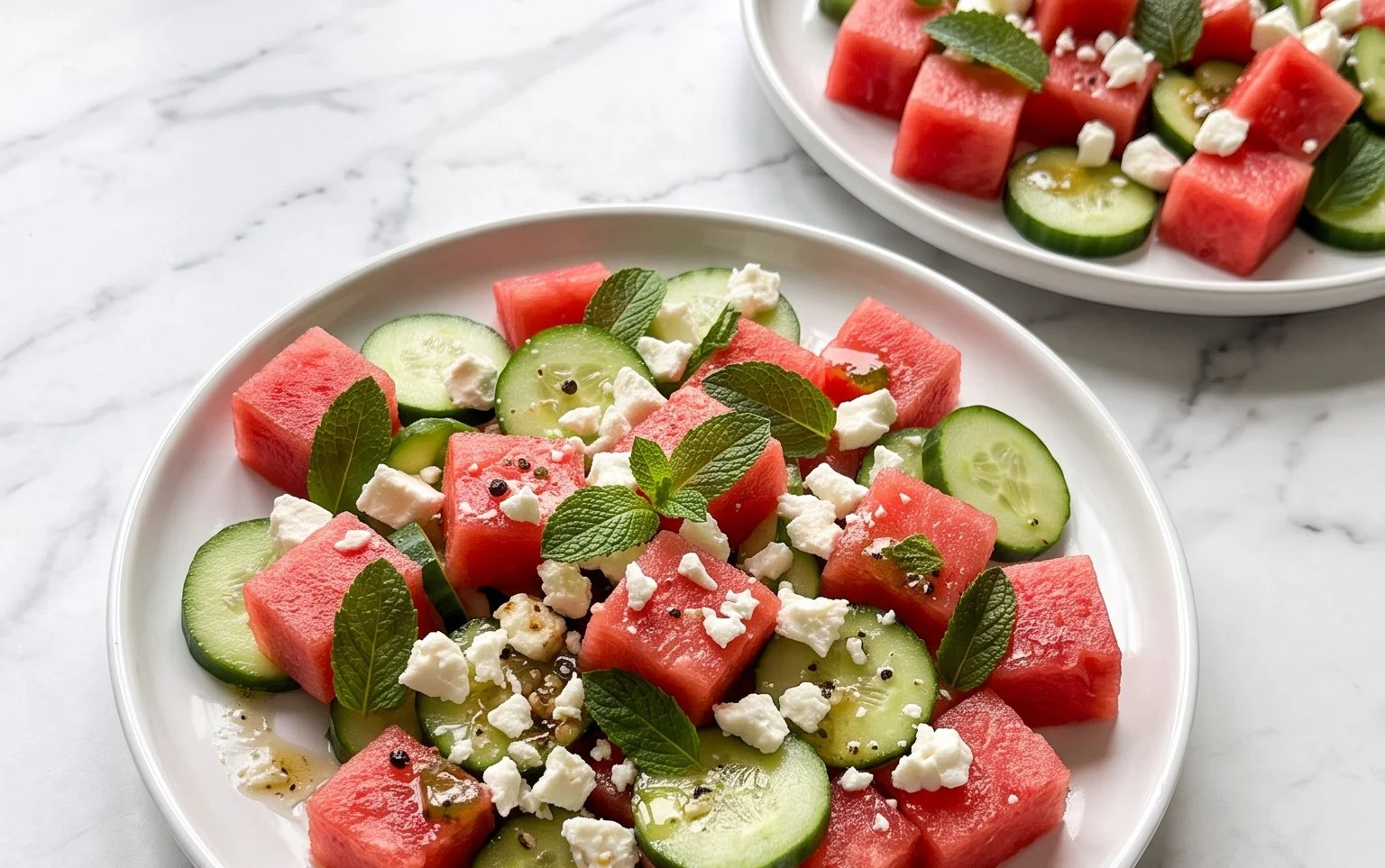 Watermelon Salad with Cucumber and Feta