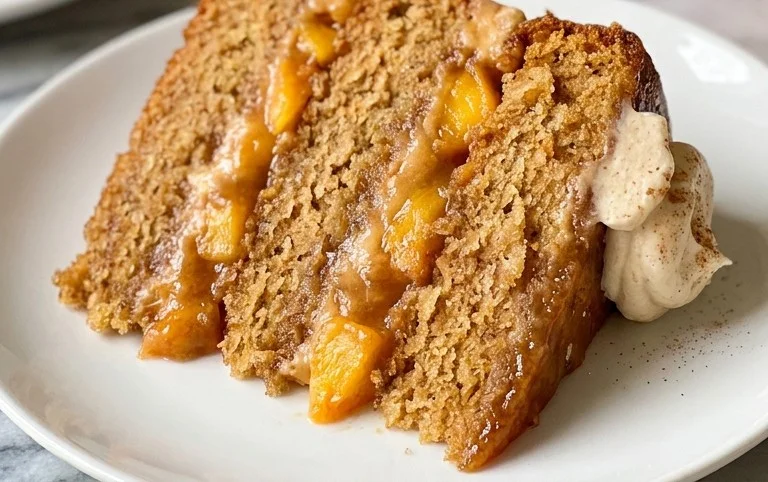 Brown Sugar Layer Cake with Peach Filling