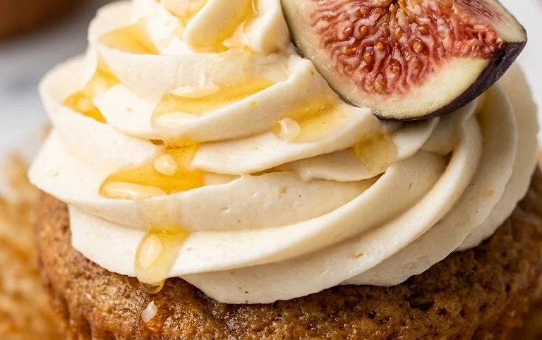 Fig Cupcakes with Honey Cream Cheese Frosting
