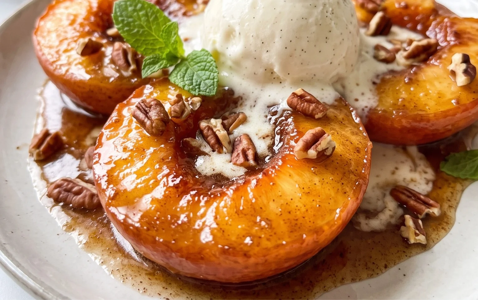 Cinnamon Sugar Baked Peaches