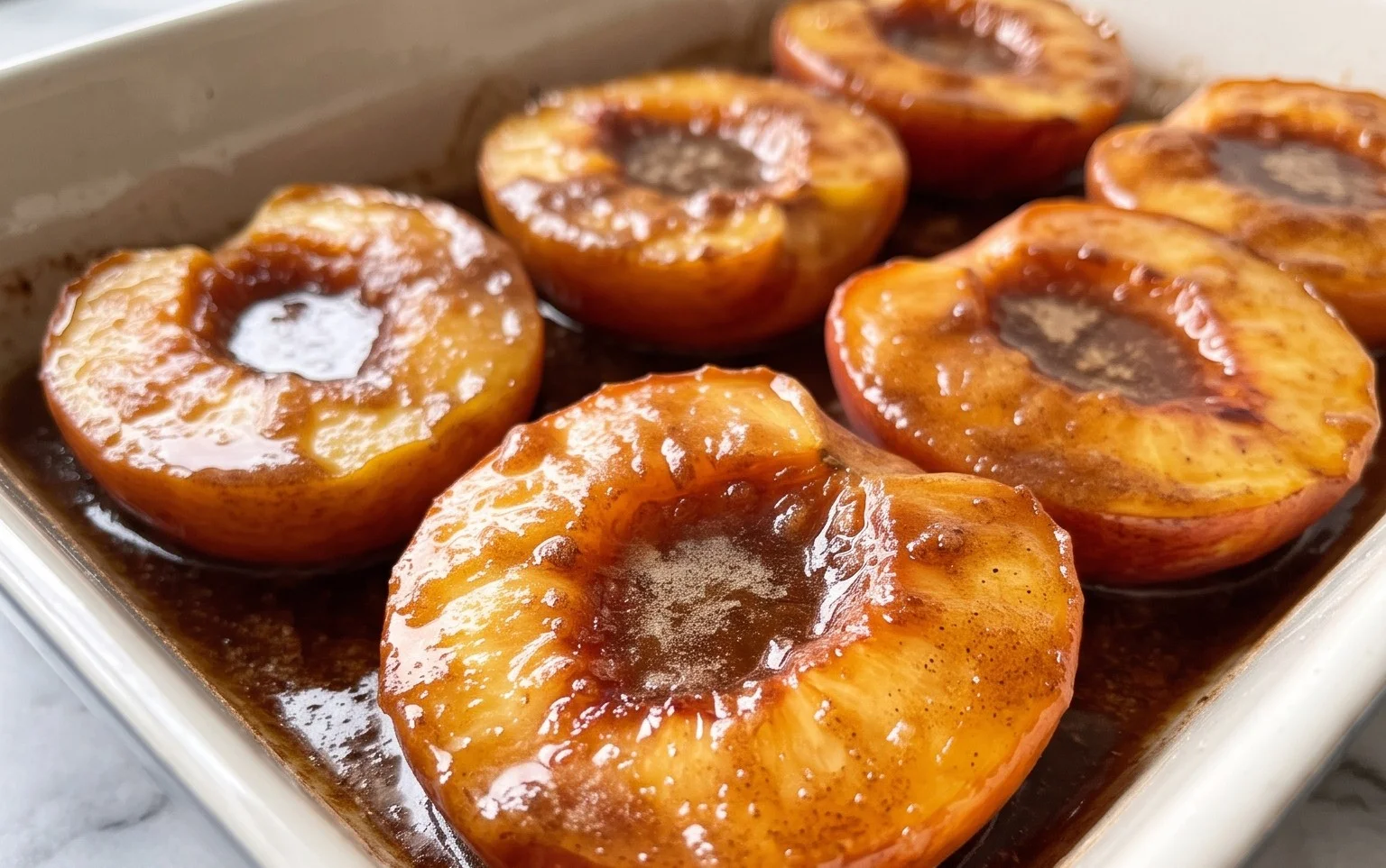 Cinnamon Sugar Baked Peaches