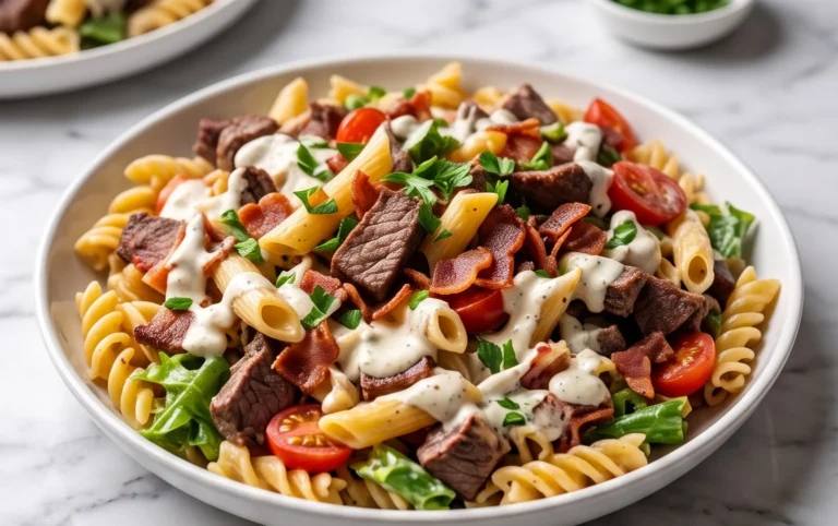 Beef Bacon Ranch Pasta Salad