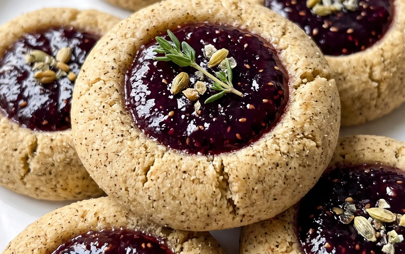Cardamom Fig Thumbprint Cookies