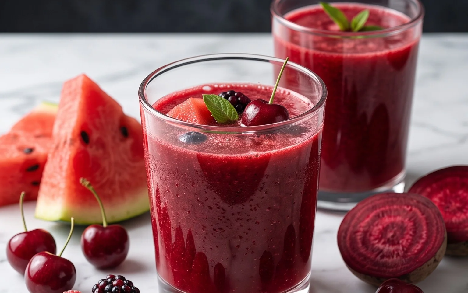 Watermelon Cherry Berry Beet Juice