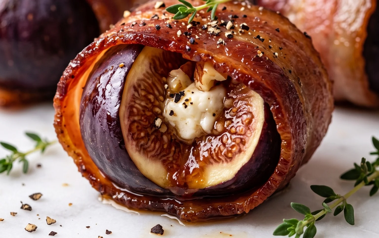 Beef Bacon Wrapped Stuffed Figs