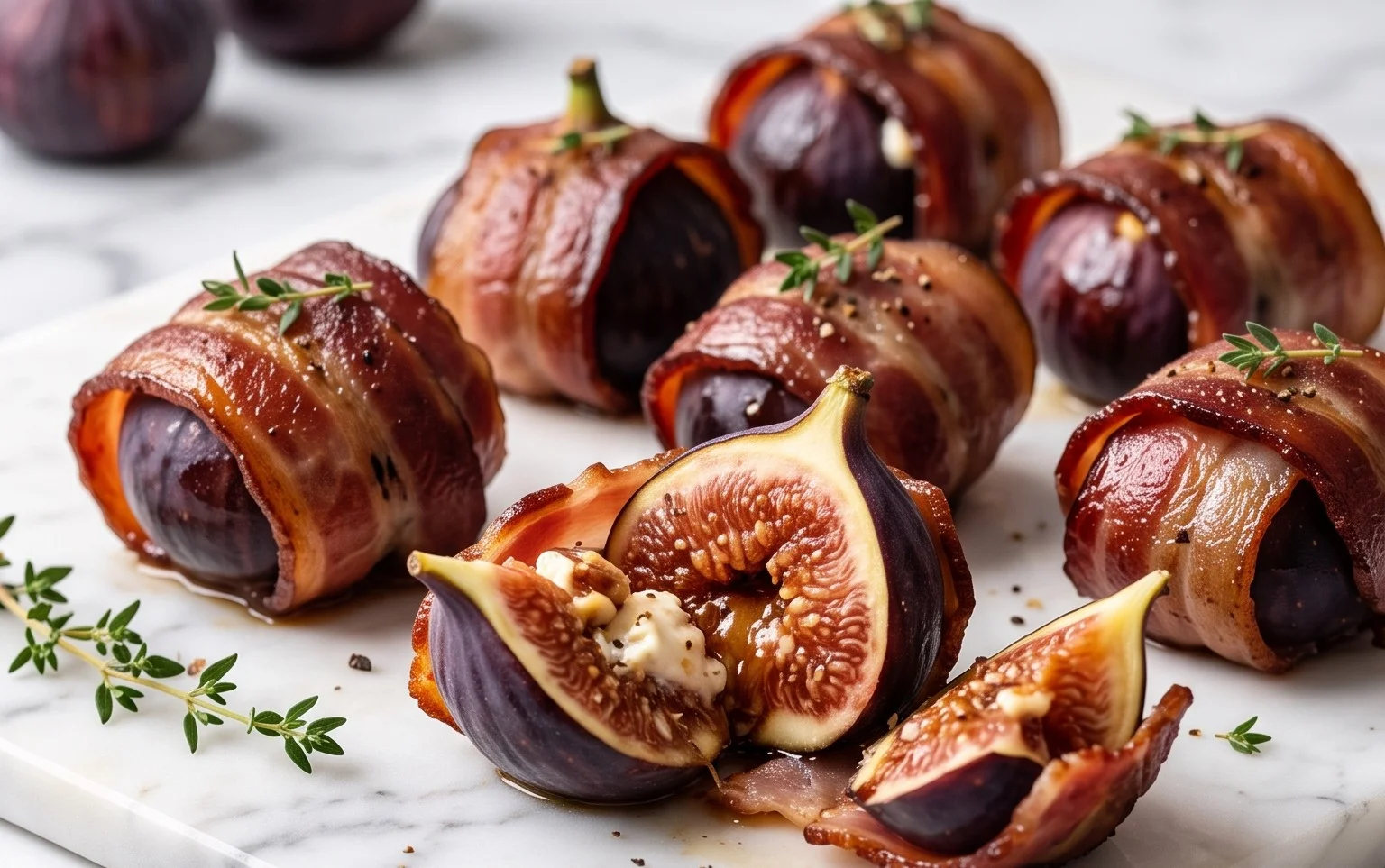 Beef Bacon Wrapped Stuffed Figs