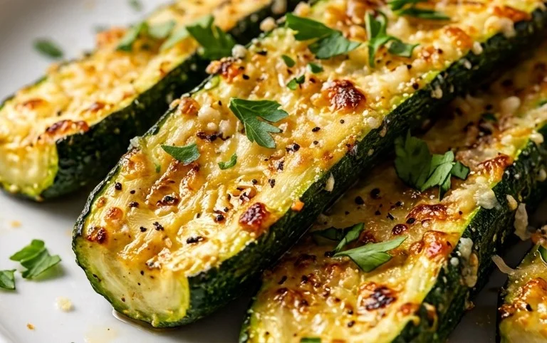 Irresistibly Crunchy Garlic Parmesan Roasted Zucchini
