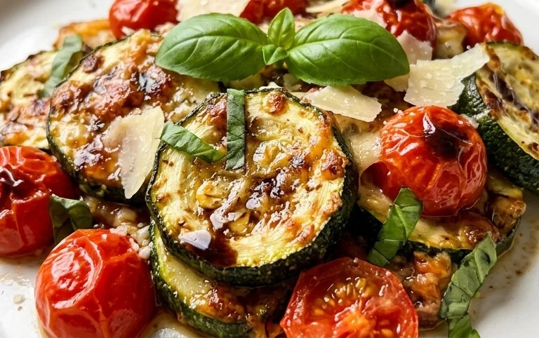 Balsamic Zucchini Tomato Bake